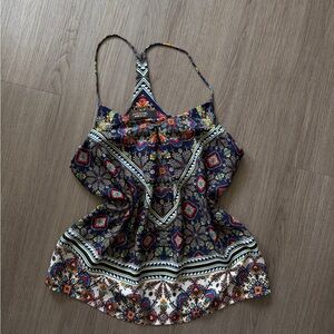 Renee C. Navy Multi-Print Racerback Camisole